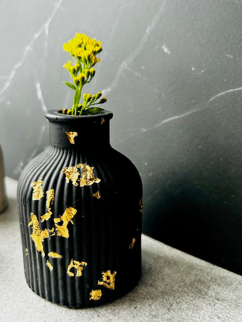NOKKA - Mini Vase 'Éclats d'or' Black Gold