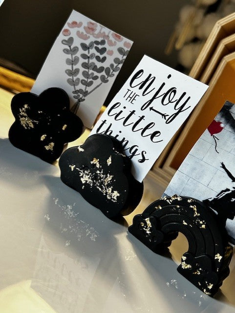 YUKI en TRIO 'Nuage, fleur et arc-en-ciel' - Porte-photo l Porte-cartes ``Éclats d'or``