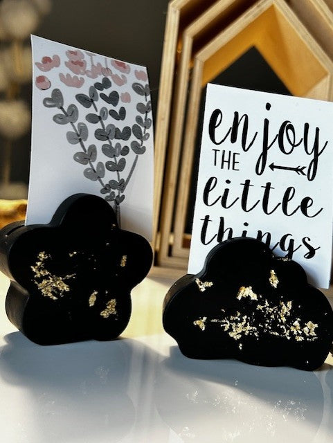 YUKI en TRIO 'Nuage, fleur et arc-en-ciel' - Porte-photo l Porte-cartes ``Éclats d'or``