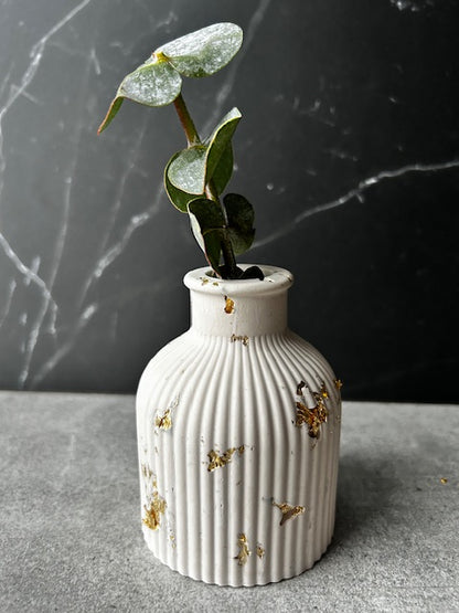 NOKKA - Mini Vase 'Éclats d'or' Blanc et Or